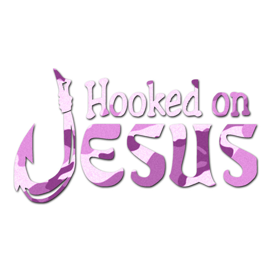 Hooked On Jesus Fishing - Decal Sticker - Multiple Patterns &amp; Sizes ...